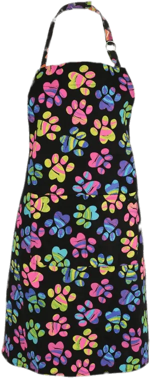 Colorful Paw Print Apron PNG Image