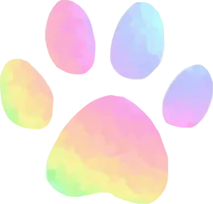 Colorful Paw Print Illustration PNG Image