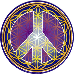 Colorful Peace Symbol Design PNG Image