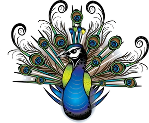 Colorful Peacock Artwork PNG Image