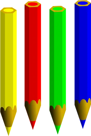 Colorful Pencil Quartet PNG Image