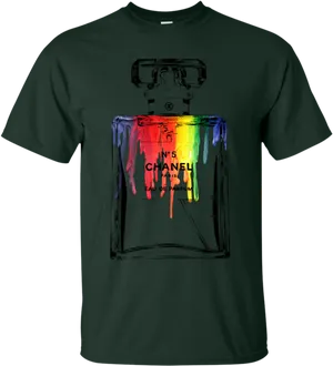 Colorful Perfume Bottle T Shirt Design PNG Image