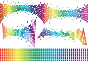 Colorful Pixel Waves Transparent Background PNG Image