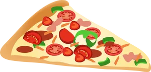 Colorful Pizza Slice Clipart PNG Image