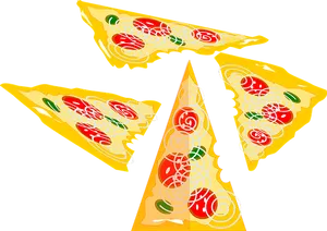 Colorful Pizza Slices Vector Illustration PNG Image