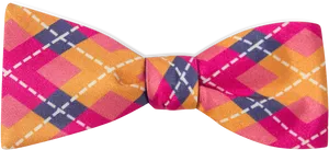 Colorful Plaid Bow Tie PNG Image