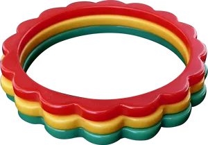 Colorful Plastic Bangles Stacked PNG Image