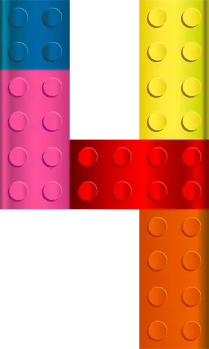 Colorful Plastic Bricks Pattern PNG Image