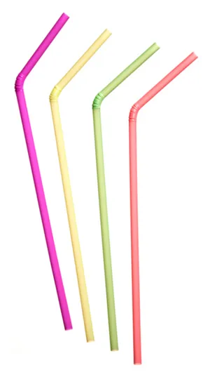 Colorful Plastic Straws PNG Image