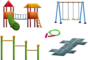 Colorful Playground Equipment PNG Image