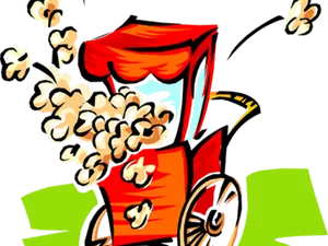 Colorful Popcorn Machine Clipart PNG Image