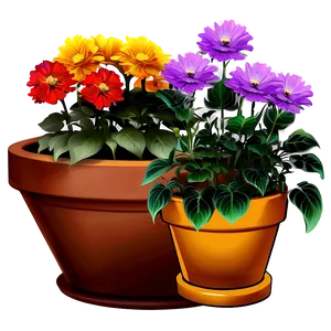 Colorful Potted Flowers Png 66 PNG Image