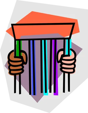 Colorful Prison Bars Illustration PNG Image