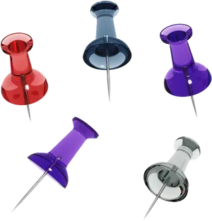 Colorful Push Pins Floating PNG Image