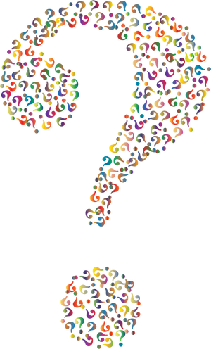 Colorful Question Mark Composition PNG Image