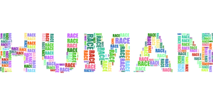 Colorful Race Word Clouds PNG Image