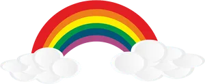 Colorful Rainbowand Clouds Graphic PNG Image