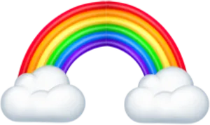 Colorful Rainbowand Clouds PNG Image