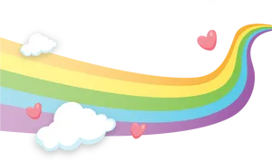 Colorful Rainbowand Hearts PNG Image