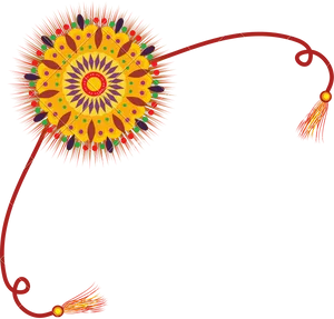 Colorful Rakhi Design Black Background PNG Image