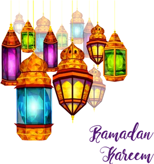 Colorful Ramadan Lanterns PNG Image