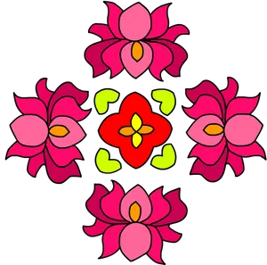 Colorful_ Rangoli_ Floral_ Design PNG Image