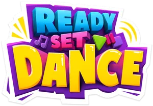 Colorful Ready Set Dance Logo PNG Image