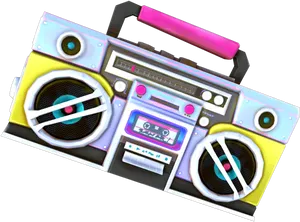 Colorful Retro Boombox PNG Image