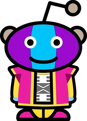 Colorful Robot Character Illustration PNG