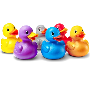 Colorful Rubber Duckies Png Cqh PNG Image