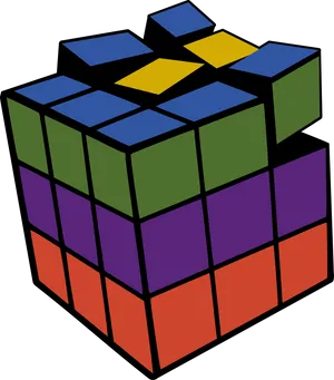 Colorful Rubiks Cube Illustration PNG Image