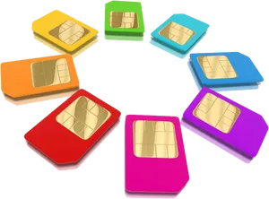 Colorful_ S I M_ Cards_ Array PNG Image