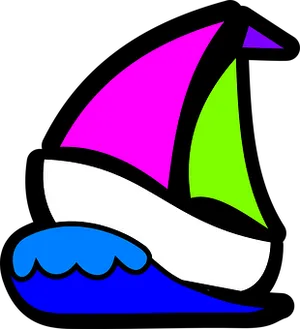 Colorful Sailboat Vector Art PNG Image