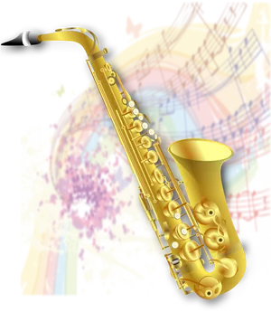 Colorful Saxophone Artwork PNG Image