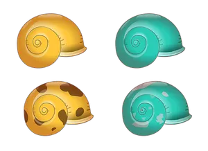 Colorful Sea Shells Illustration PNG Image