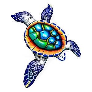 Colorful Sea Turtle Art Png Kxj PNG Image