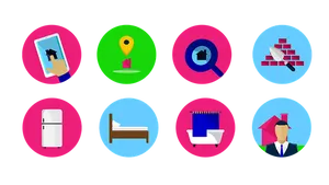 Colorful Service Icons Set PNG Image