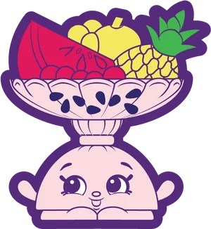 Colorful Shopkins Fruit Bowl Character PNG Image