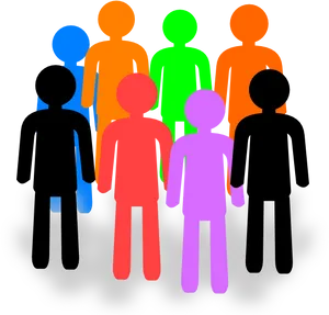 Colorful Silhouettes Group Gathering PNG Image