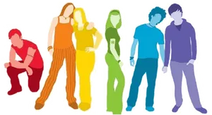 Colorful Silhouettes L G B T Representation PNG Image