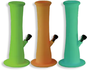 Colorful Silicone Bongs Trio PNG Image