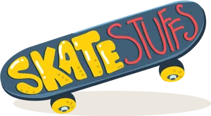 Colorful Skateboard Graphic PNG Image