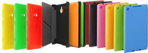 Colorful Smartphone Cases Display PNG Image