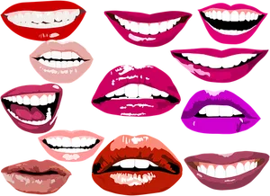 Colorful Smiles Vector Illustration PNG Image