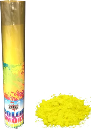 Colorful Smoke Canisterand Yellow Powder PNG Image