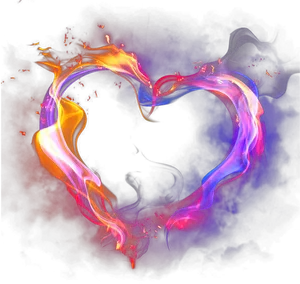 Colorful_ Smoke_ Heart_ Art PNG Image