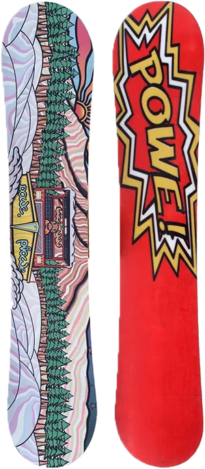 Colorful Snowboard Designs PNG Image