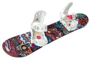 Colorful Snowboardwith Bindings PNG Image