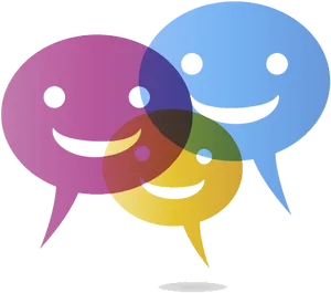 Colorful Speech Bubbles Overlap PNG Image