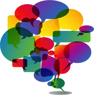 Colorful Speech Bubbles Overlap PNG